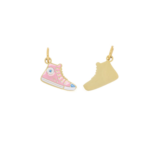 Pink Gold Tennis Shoes Charm For Jewelry Making SSPG48: 6pcs