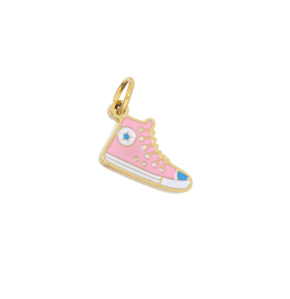 Pink Gold Tennis Shoes Charm For Jewelry Making SSPG48: 6pcs
