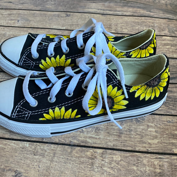 Ready To Ship | Sunflower Low Top Converse in Youth Size 1