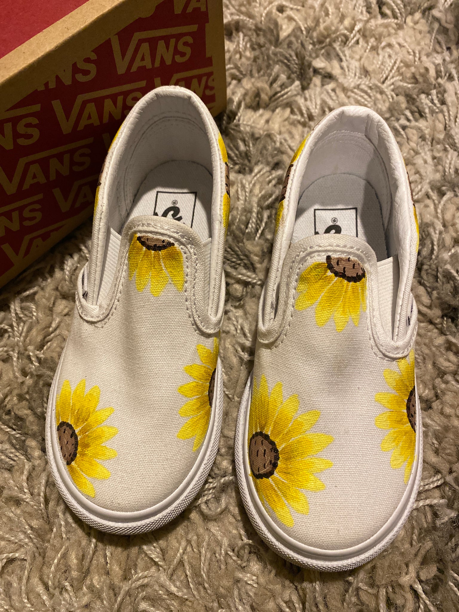 Ready To Ship | Sunflower Slip On Vans Toddler