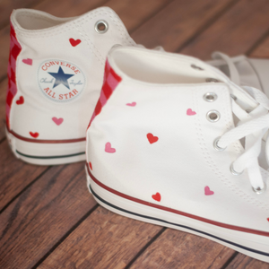 Checkered Heart High Top Converse