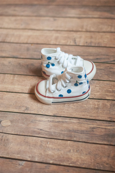 Hand-Painted Blueberry High Top Converse