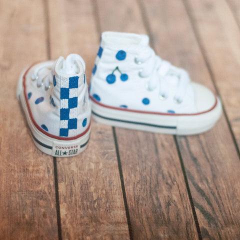 Hand-Painted Blueberry High Top Converse