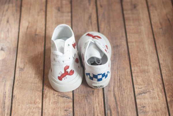 Hand Painted Checkered Lobster Vans | Custom Lobster Vans
