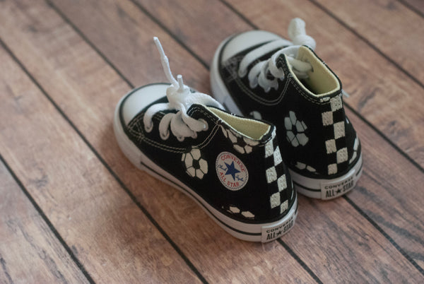 Hand-Painted Soccer High Top Converse