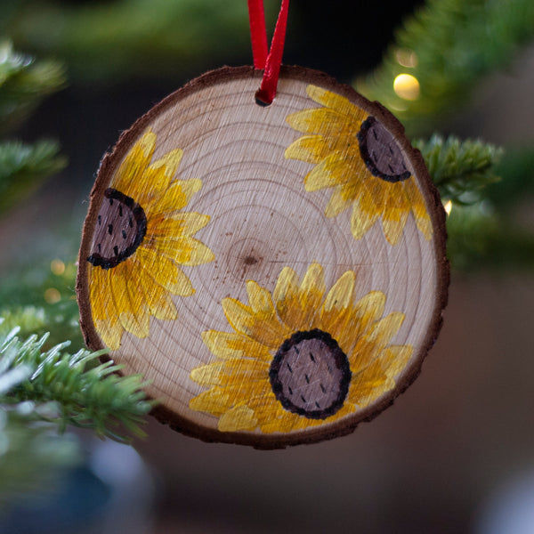 Hand Painted Sunflower Ornament