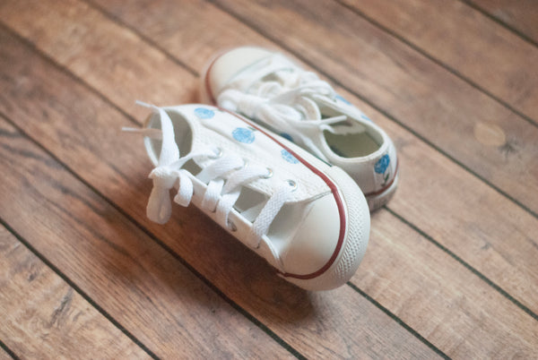 Blue Hydrangea Low Top Converse | Custom Hydrangea Converse