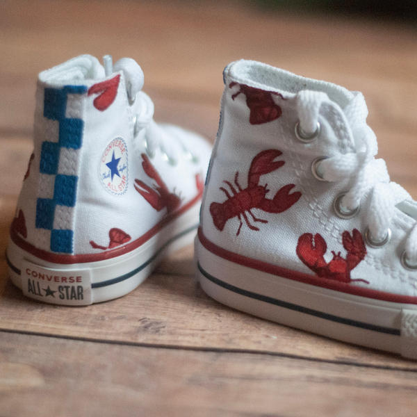 Lobster High Top Converse | Custom Hand Painted Lobster Converse