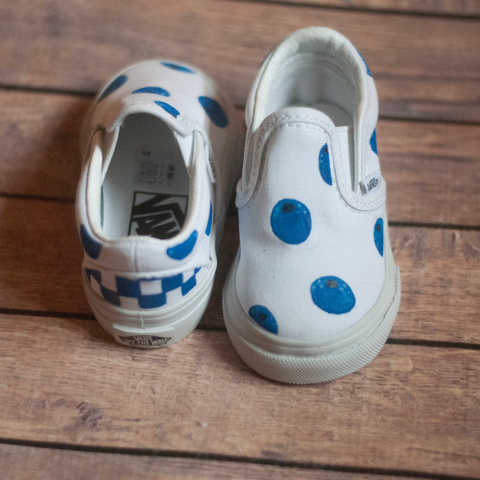 Blueberry Slip On Vans | Custom Painted Blueberry Vans
