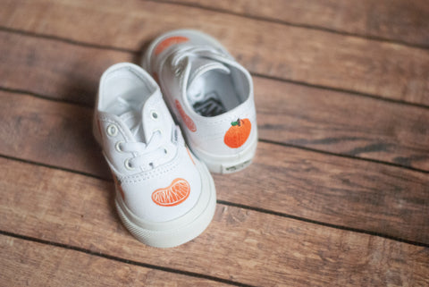 Clementine Hand Painted Tie Vans | Custom Clementine Vans