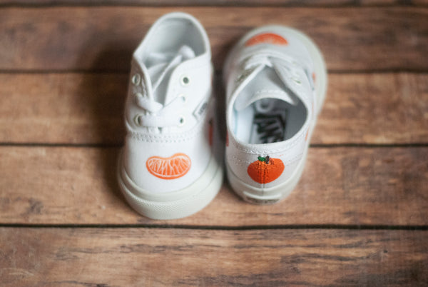 Clementine Hand Painted Tie Vans | Custom Clementine Vans