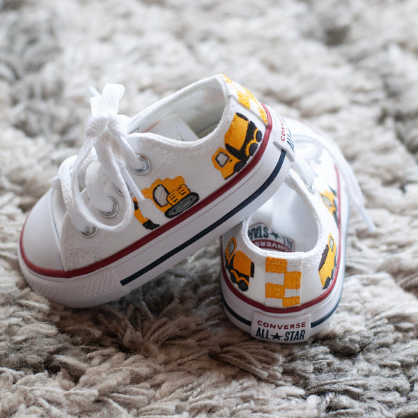 Hand Painted Truck Converse with a checkered 