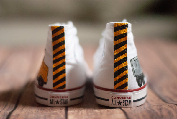 Truck High Top Converse | Hand Painted Construction Truck Converse