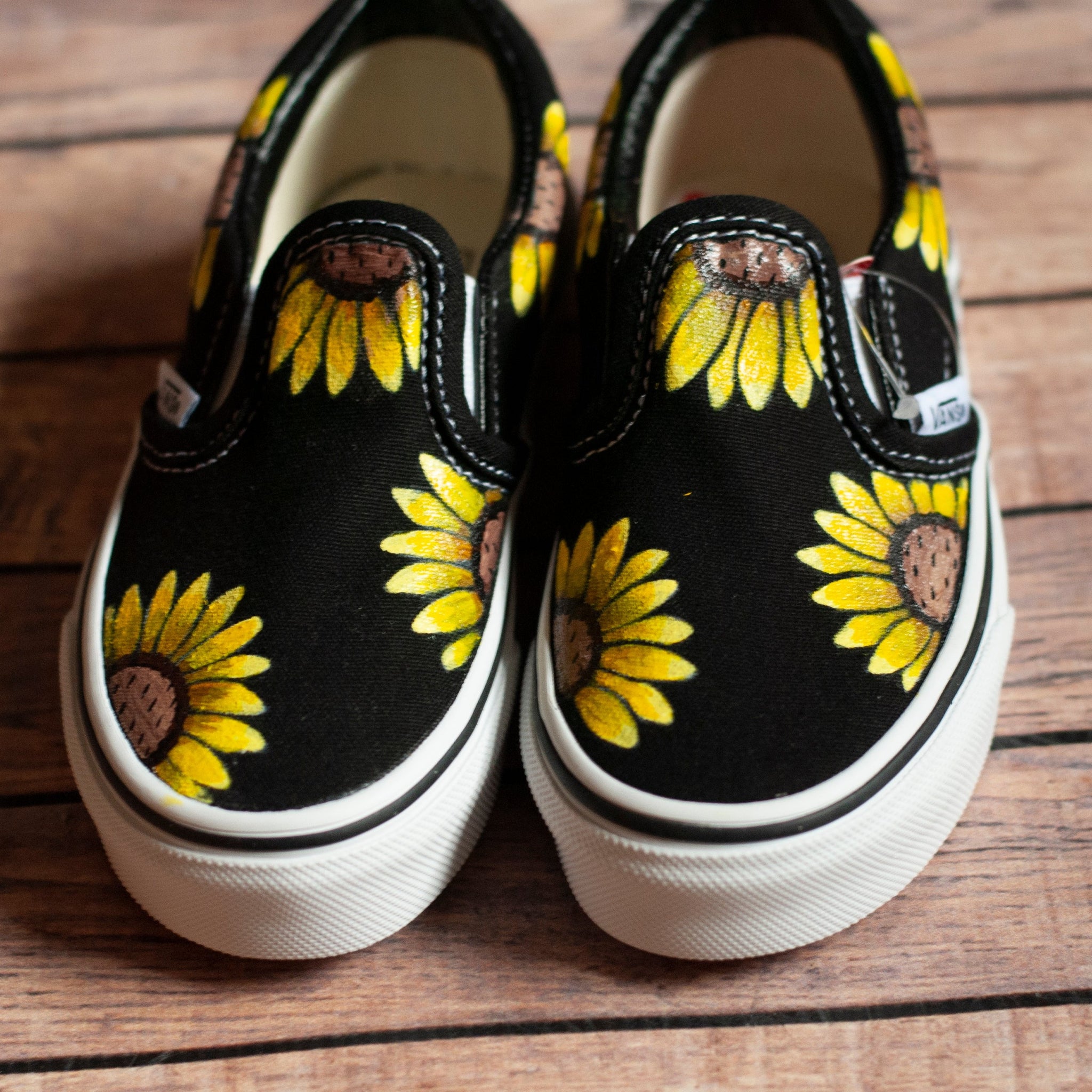 Custom hand painted slip ons featuring my flower bomb design Custom Painted Vans Shoes - Etsy main image 2