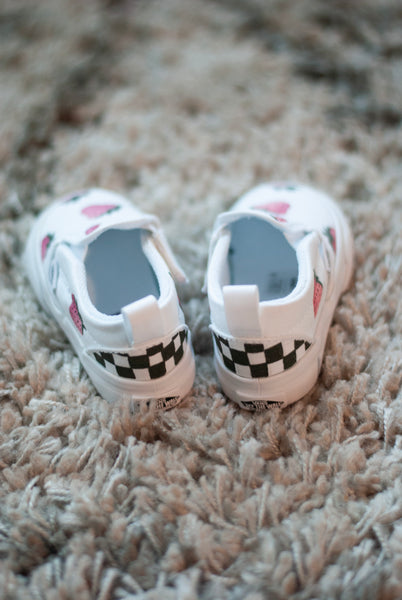 Pink Strawberry Slip On Vans