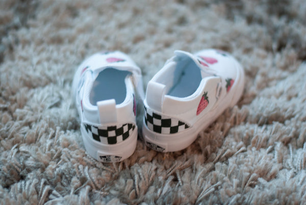 Pink Strawberry Slip On Vans