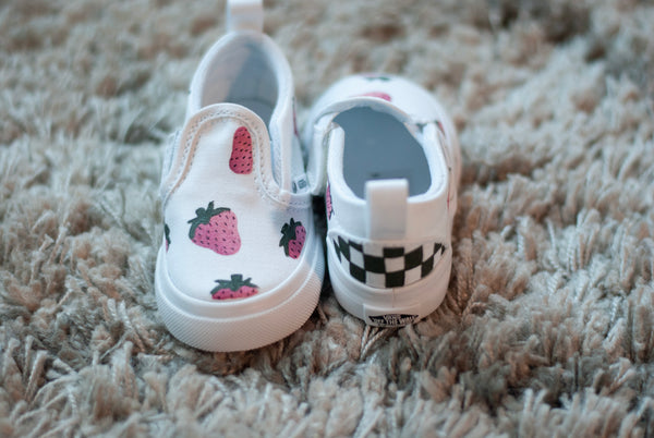 Pink Strawberry Slip On Vans