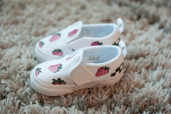 Pink Strawberry Slip On Vans