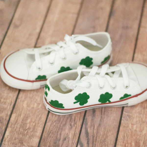 Checkered Shamrock Low Top Converse