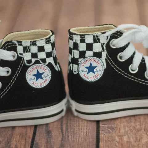 Checkered Drip High Top Converse