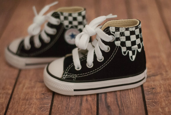 Checkered Drip High Top Converse