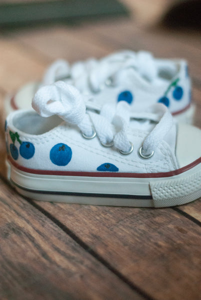 Blueberry Hand Painted Low Top Converse