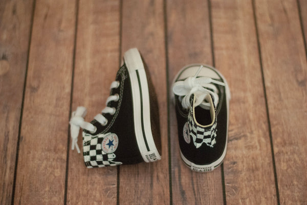 Checkered Drip High Top Converse