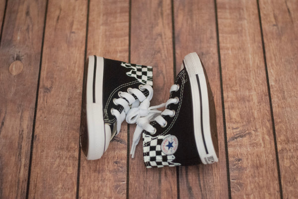 Checkered Drip High Top Converse