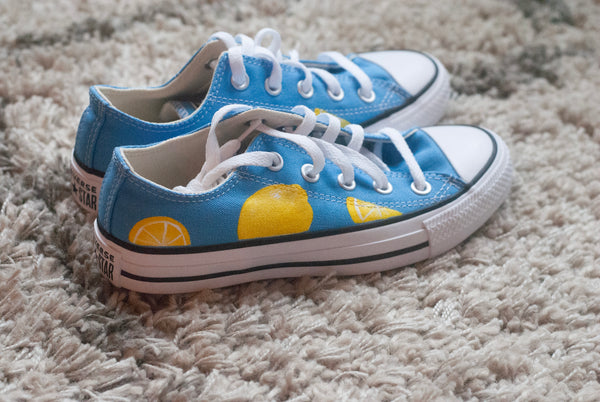 Hand Painted Lemon Low Top Converse
