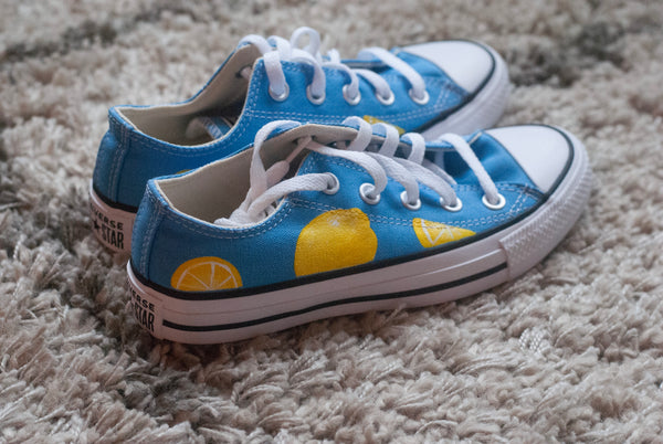 Hand Painted Lemon Low Top Converse