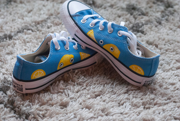 Hand Painted Lemon Low Top Converse