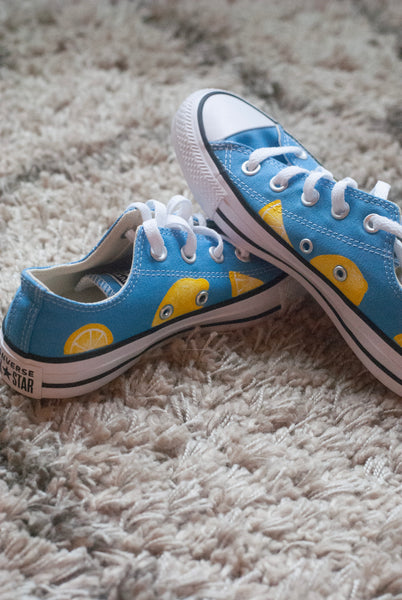 Hand Painted Lemon Low Top Converse