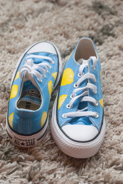 Hand Painted Lemon Low Top Converse
