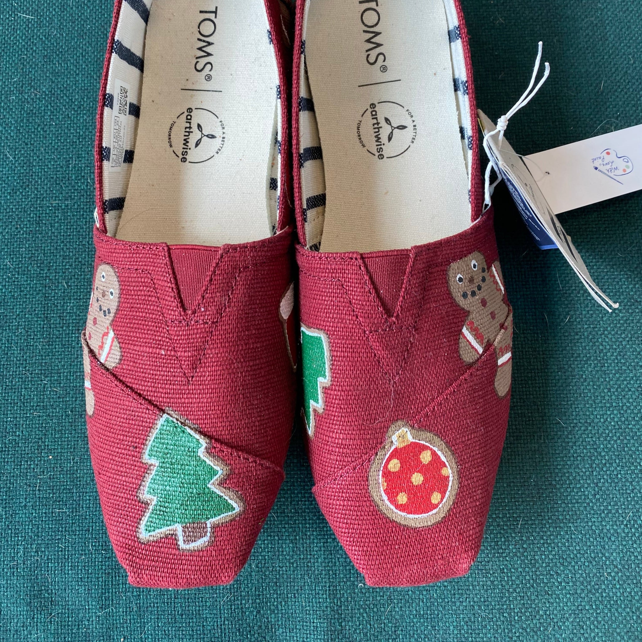 Christmas Light Hand store Painted Toms || Custom Christmas Toms