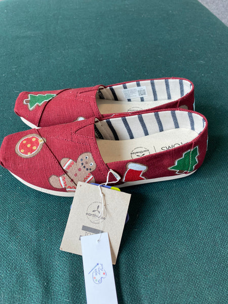 Sugar Cookie Holiday Themed Hand Painted Toms