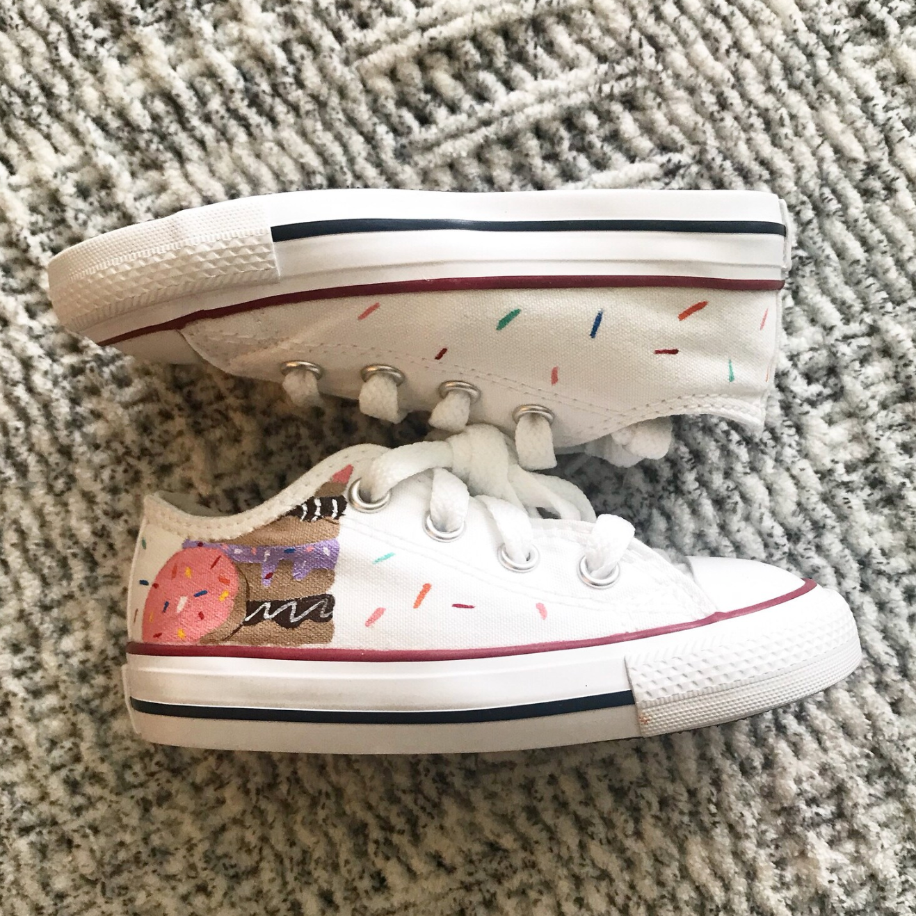 Donut Low Top Converse | Hand Painted Donut Low Top Converse