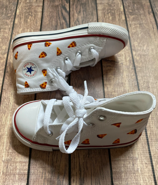 High Top Pizza Converse | Hand Painted Pizza Converse