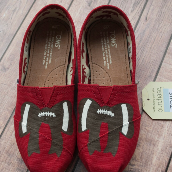 Football Bow Hand-Painted Toms