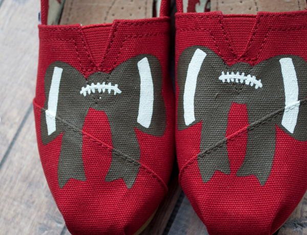 Football Bow Hand-Painted Toms