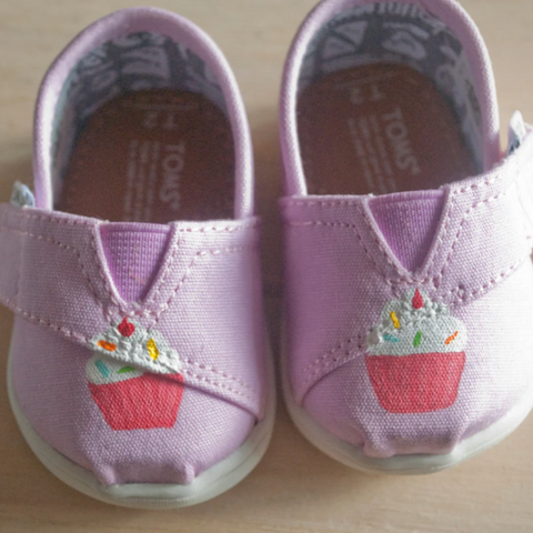 Hand Painted Cupcake Toms
