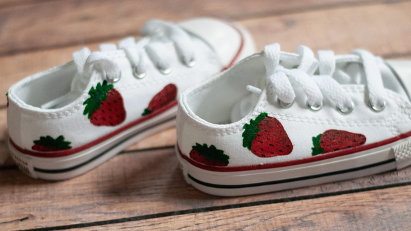 Hand Painted Strawberry Low Top Converse