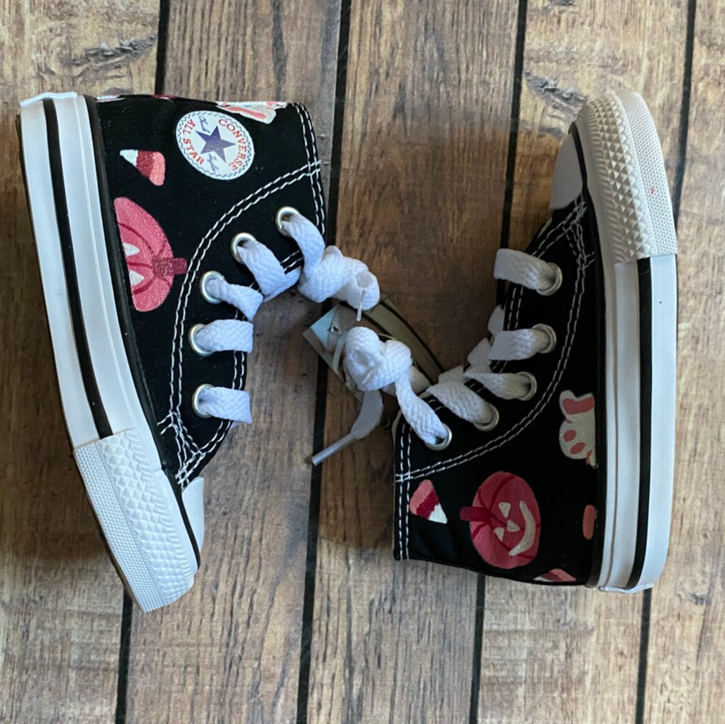 pink and black converse high tops