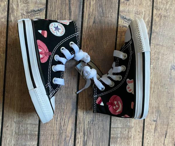 Pink Halloween Hand Painted High Top Converse