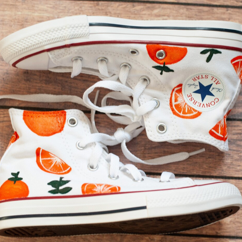 Ready to Ship | High Top Orange Converse Youth Size 13.5