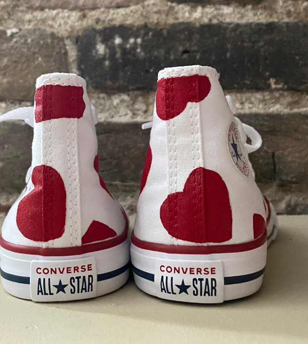 High tops with hearts sales