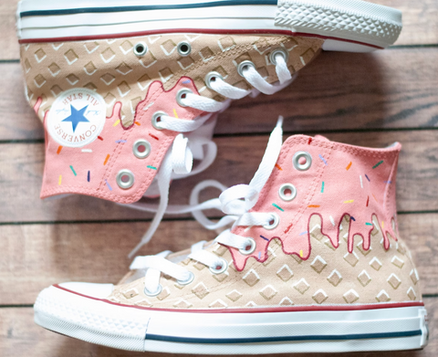 Painted converse high tops deals