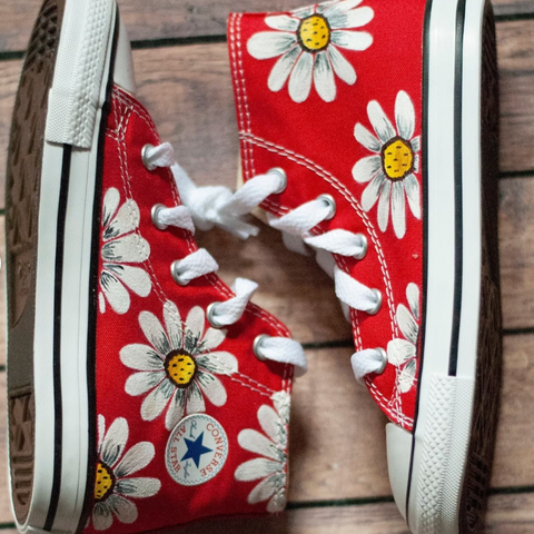 Hand Painted Converse With love Paint
