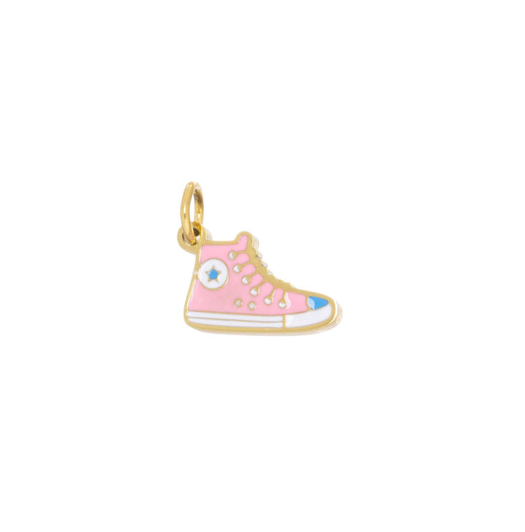 Pink Gold Tennis Shoes Charm For Jewelry Making SSPG48: 6pcs