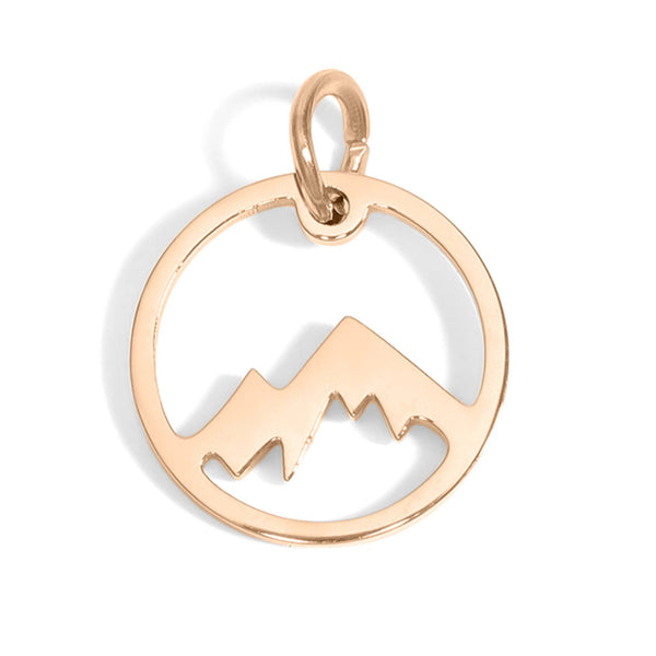 Stainless Steel Mountain Charm: Gold