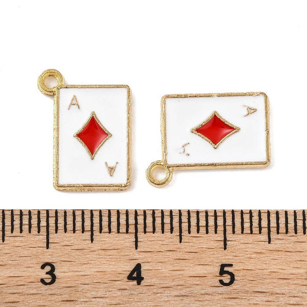 Gold Alloy Poker Card Charm: Club